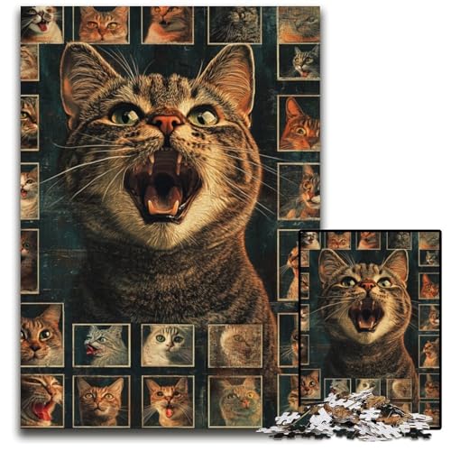 Puzzle für Erwachsene, 1000 Teile, Katzencollage, Holzpuzzle, pädagogisches Denkspiel, künstlerische Heim- und Bürodekoration, ab 14 Jahren, 50x75cm Puzzle für Erwachsene, 1000 Teile, Katzencollage, Holzpuzzle, pädagogisches Denkspiel, künstlerische Heim- und Bürodekoration, ab 14 Jahren, 50x75cm von JIANGENNF