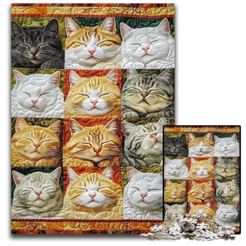 Puzzle für Erwachsene, 1000 Teile, Katzencollage, Holzpuzzle, pädagogisches Denkspiel, künstlerische Heim- und Bürodekoration, ab 14 Jahren, 50x75cm Puzzle für Erwachsene, 1000 Teile, Katzencollage, Holzpuzzle, pädagogisches Denkspiel, künstlerische Heim- und Bürodekoration, ab 14 Jahren, 50x75cm von JIANGENNF