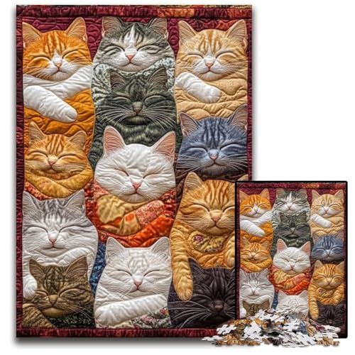 Puzzle für Erwachsene, 1000 Teile, Katzencollage, Kartonpuzzle, pädagogisches Denkspiel, künstlerische Heim- und Bürodekoration, ab 14 Jahren, 26x38cm Puzzle für Erwachsene, 1000 Teile, Katzencollage, Kartonpuzzle, pädagogisches Denkspiel, künstlerische Heim- und Bürodekoration, ab 14 Jahren, 26x38cm von JIANGENNF