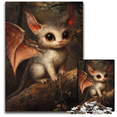 Puzzle für Erwachsene, 1000 Teile, Katzendämon, Kartonpuzzle, lustige Spiele, ganze Familie, für Kinder ab 14 Jahren, 26x38cm von JIANGENNF