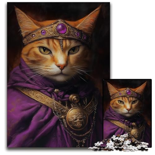 Puzzle für Erwachsene, 1000 Teile, Katzenkönig-Puzzle, Kartonpuzzle, Heimdekoration, Familienspaß, ab 14 Jahren, 26x38cm Puzzle für Erwachsene, 1000 Teile, Katzenkönig-Puzzle, Kartonpuzzle, Heimdekoration, Familienspaß, ab 14 Jahren, 26x38cm von JIANGENNF
