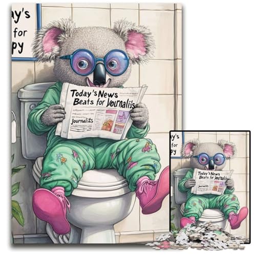 Puzzle für Erwachsene, 1000 Teile, Koala Go Toilet, Denksportaufgabe, Teenager und Heimdekoration, 26x38cm/10,23x14,96 Zoll Puzzle für Erwachsene, 1000 Teile, Koala Go Toilet, Denksportaufgabe, Teenager und Heimdekoration, 26x38cm/10,23x14,96 Zoll von JIANGENNF