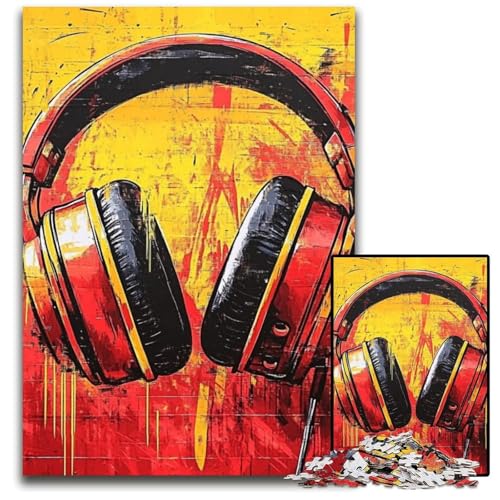 Puzzle für Erwachsene, 1000 Teile, Künstlerisches Kopfhörer-Puzzle, pädagogische Herausforderung, Geschenk für die ganze Familie, für Kinder ab 14 Jahren, 26x38cm Puzzle für Erwachsene, 1000 Teile, Künstlerisches Kopfhörer-Puzzle, pädagogische Herausforderung, Geschenk für die ganze Familie, für Kinder ab 14 Jahren, 26x38cm von JIANGENNF