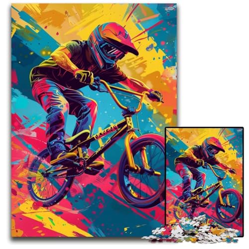 Puzzle für Erwachsene, 1000 Teile, Kunst, Mountainbike-Puzzle, Denksportaufgabe, Spiel für Erwachsene, interaktive Aktivität für die Familie, 26x38cm/10,23x14,96 Zoll von JIANGENNF