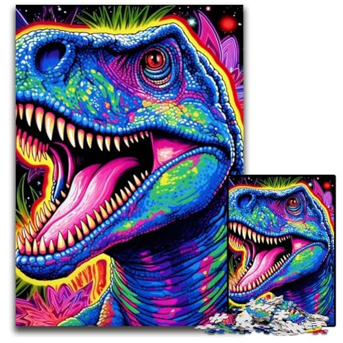 Puzzle für Erwachsene, 1000 Teile, Kunst-Dinosaurier-Puzzle, Denksportaufgabe, Spiel für Erwachsene, interaktive Aktivität für die Familie, 26x38cm/10,23x14,96 Zoll von JIANGENNF