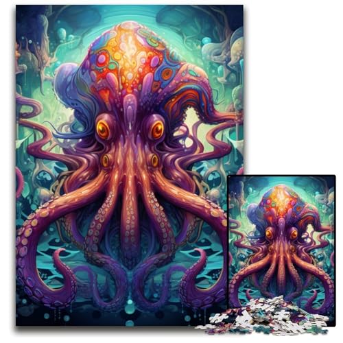 Puzzle für Erwachsene, 1000 Teile, Kunst-Oktopus-Puzzle aus Pappe, Denkspiel, interaktives Familienspiel, geeignet für Kinder ab 14 Jahren, 26x38cm/10,23x14,96 Zoll Puzzle für Erwachsene, 1000 Teile, Kunst-Oktopus-Puzzle aus Pappe, Denkspiel, interaktives Familienspiel, geeignet für Kinder ab 14 Jahren, 26x38cm/10,23x14,96 Zoll von JIANGENNF