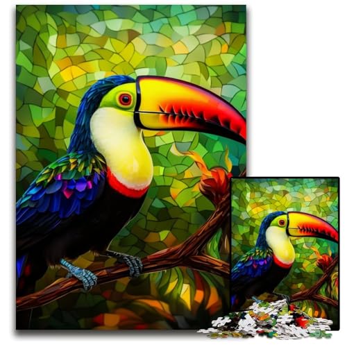 Puzzle für Erwachsene, 1000 Teile, Kunst-Tukane, Puzzle für Teenager und Familienspaß – DIY-Denkspiel, Geschenk, 26x38cm/10,23x14,96 Zoll Puzzle für Erwachsene, 1000 Teile, Kunst-Tukane, Puzzle für Teenager und Familienspaß – DIY-Denkspiel, Geschenk, 26x38cm/10,23x14,96 Zoll von JIANGENNF