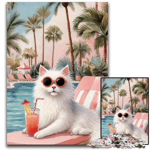 Puzzle für Erwachsene, 1000 Teile, Kunstkatze, Kartonpuzzle, lustige Spiele, ganze Familie, für Kinder ab 14 Jahren, 26x38cm Puzzle für Erwachsene, 1000 Teile, Kunstkatze, Kartonpuzzle, lustige Spiele, ganze Familie, für Kinder ab 14 Jahren, 26x38cm von JIANGENNF