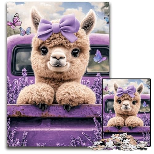 Puzzle für Erwachsene, 1000 Teile, Lavendel-Alpaka, Holzpuzzle, Heimdekoration, Familienspaß, ab 14 Jahren, 50x75cm Puzzle für Erwachsene, 1000 Teile, Lavendel-Alpaka, Holzpuzzle, Heimdekoration, Familienspaß, ab 14 Jahren, 50x75cm von JIANGENNF