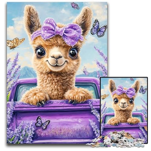 Puzzle für Erwachsene, 1000 Teile, Lavendel-Alpaka, Holzpuzzle, Heimdekoration, Familienspaß, ab 14 Jahren, 50x75cm Puzzle für Erwachsene, 1000 Teile, Lavendel-Alpaka, Holzpuzzle, Heimdekoration, Familienspaß, ab 14 Jahren, 50x75cm von JIANGENNF