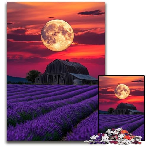 Puzzle für Erwachsene, 1000 Teile, Lavendel unter dem Mond, Kartonpuzzle, Lernspielzeug, ganze Familie, ab 14 Jahren, 26x38cm Puzzle für Erwachsene, 1000 Teile, Lavendel unter dem Mond, Kartonpuzzle, Lernspielzeug, ganze Familie, ab 14 Jahren, 26x38cm von JIANGENNF