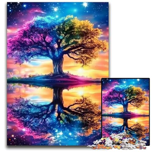 Puzzle für Erwachsene, 1000 Teile, Lebensbaum, Karton-Puzzles, Lernspiele, Stressabbau, Heimdekorationsspielzeug für 14-Jährige, 26x38cm von JIANGENNF