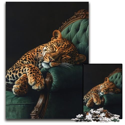 Puzzle für Erwachsene, 1000 Teile, Leopard auf dem Sofa, Holzpuzzle, Heimdekoration, Familienspaß, ab 14 Jahren, 50x75cm Puzzle für Erwachsene, 1000 Teile, Leopard auf dem Sofa, Holzpuzzle, Heimdekoration, Familienspaß, ab 14 Jahren, 50x75cm von JIANGENNF