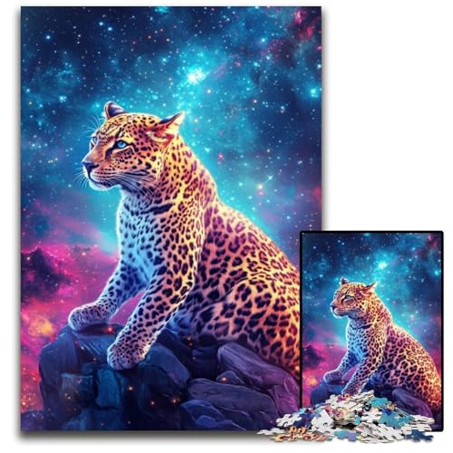 Puzzle für Erwachsene, 1000 Teile, Leoparden-Puzzle aus Holz, Spiele, Spielzeug, Geschenk, einzigartige Geburtstags- und Geschenkideen für Kinder ab 14 Jahren, 50x75cm von JIANGENNF