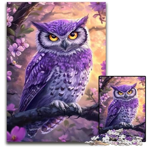 Puzzle für Erwachsene, 1000 Teile, Lila Eule, Holzpuzzle, Heimdekoration, Familienspaß, ab 14 Jahren, 50x75cm Puzzle für Erwachsene, 1000 Teile, Lila Eule, Holzpuzzle, Heimdekoration, Familienspaß, ab 14 Jahren, 50x75cm von JIANGENNF