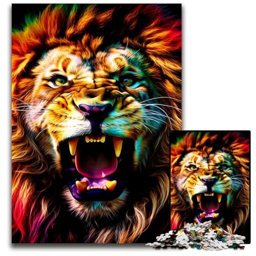 Puzzle für Erwachsene, 1000 Teile, Löwe, Holzpuzzle, Denkspiel, interaktives Familienspiel, geeignet für Kinder ab 14 Jahren, 50x75cm/19,68x29,52 Zoll Puzzle für Erwachsene, 1000 Teile, Löwe, Holzpuzzle, Denkspiel, interaktives Familienspiel, geeignet für Kinder ab 14 Jahren, 50x75cm/19,68x29,52 Zoll von JIANGENNF