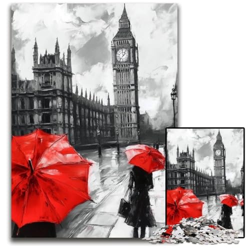 Puzzle für Erwachsene, 1000 Teile, Londoner Straßenszene, Kartonpuzzle, Lernspielzeug, ganze Familie, ab 14 Jahren, 26x38cm Puzzle für Erwachsene, 1000 Teile, Londoner Straßenszene, Kartonpuzzle, Lernspielzeug, ganze Familie, ab 14 Jahren, 26x38cm von JIANGENNF