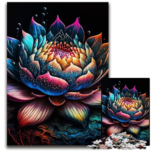 Puzzle für Erwachsene, 1000 Teile, Lotusblumen-Kunst, Kartonpuzzle, Eltern, Partner, Freunde – ab 14 Jahren, 26x38cm/10,23x14,96 Zoll Puzzle für Erwachsene, 1000 Teile, Lotusblumen-Kunst, Kartonpuzzle, Eltern, Partner, Freunde – ab 14 Jahren, 26x38cm/10,23x14,96 Zoll von JIANGENNF