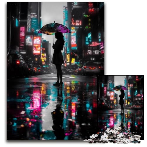 Puzzle für Erwachsene, 1000 Teile, Mädchen mit Regenschirm, Papppuzzle, Weihnachten, Halloween, Ostern, Neujahr, 26x38cm Puzzle für Erwachsene, 1000 Teile, Mädchen mit Regenschirm, Papppuzzle, Weihnachten, Halloween, Ostern, Neujahr, 26x38cm von JIANGENNF