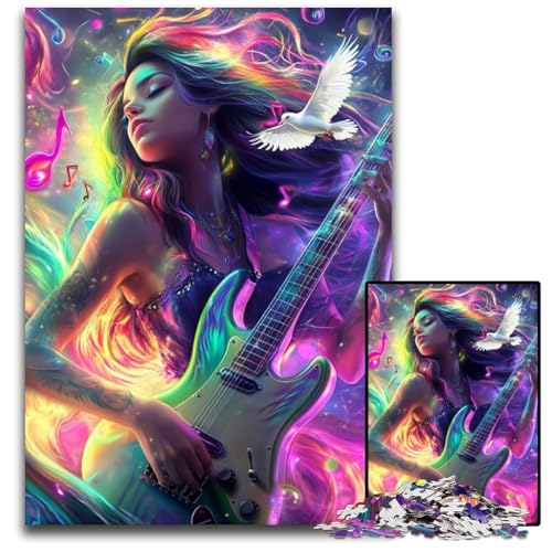 Puzzle für Erwachsene, 1000 Teile, Mädchen spielt Gitarre, Puzzle, Spielzeug, Geschenk, pädagogisches intellektuelles Dekomprimierungsspaß, Familienspiel, 26x38cm Puzzle für Erwachsene, 1000 Teile, Mädchen spielt Gitarre, Puzzle, Spielzeug, Geschenk, pädagogisches intellektuelles Dekomprimierungsspaß, Familienspiel, 26x38cm von JIANGENNF