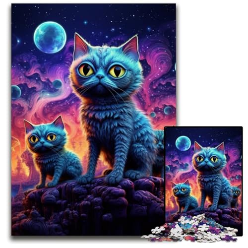 Puzzle für Erwachsene, 1000 Teile, Magic Art Cat, Papp-Puzzle, Denksportspiel, interaktives Familienspiel, geeignet für Kinder ab 14 Jahren, 26x38cm/10,23x14,96 Zoll Puzzle für Erwachsene, 1000 Teile, Magic Art Cat, Papp-Puzzle, Denksportspiel, interaktives Familienspiel, geeignet für Kinder ab 14 Jahren, 26x38cm/10,23x14,96 Zoll von JIANGENNF