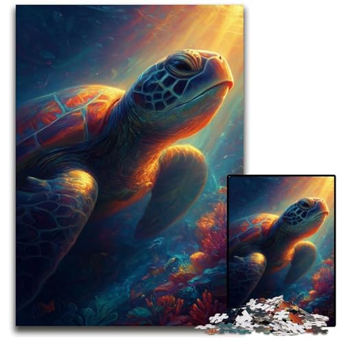 Puzzle für Erwachsene, 1000 Teile, Meeresschildkröte, Holzpuzzle, Lernspielzeug, ganze Familie, ab 14 Jahren, 50x75cm Puzzle für Erwachsene, 1000 Teile, Meeresschildkröte, Holzpuzzle, Lernspielzeug, ganze Familie, ab 14 Jahren, 50x75cm von JIANGENNF