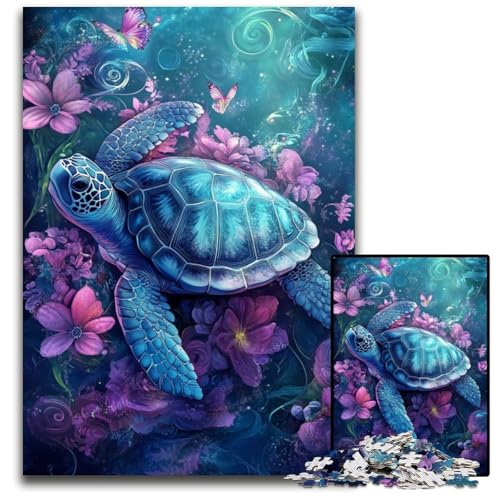 Puzzle für Erwachsene, 1000 Teile, Meeresschildkröte, Kartonpuzzle, Spiel für Erwachsene, Geschenk, interaktives Familienspiel, Gehirn-Herausforderung, Geschenk, 26x38cm von JIANGENNF