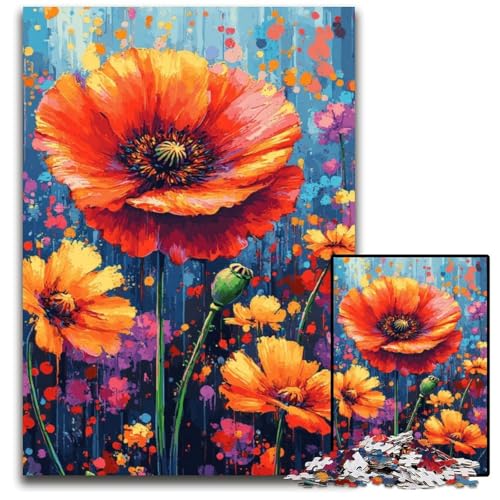 Puzzle für Erwachsene, 1000 Teile, Mohnblumen, Holzpuzzle, Lernspielzeug, ganze Familie, ab 14 Jahren, 50x75cm Puzzle für Erwachsene, 1000 Teile, Mohnblumen, Holzpuzzle, Lernspielzeug, ganze Familie, ab 14 Jahren, 50x75cm von JIANGENNF