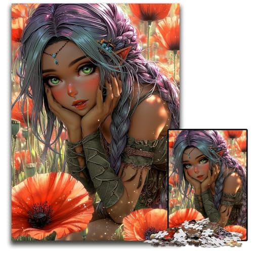 Puzzle für Erwachsene, 1000 Teile, Mohnmädchen, Kartonpuzzle, Lernspielzeug, ganze Familie, ab 14 Jahren, 26x38cm Puzzle für Erwachsene, 1000 Teile, Mohnmädchen, Kartonpuzzle, Lernspielzeug, ganze Familie, ab 14 Jahren, 26x38cm von JIANGENNF
