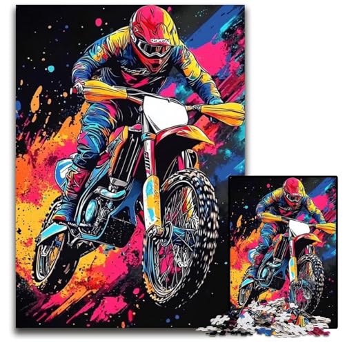 Puzzle für Erwachsene, 1000 Teile, Motorrad-Puzzle aus Pappe, Spielzeug, Geschenk, pädagogisches, intellektuelles, entspannendes Familienspiel, 26x38cm von JIANGENNF