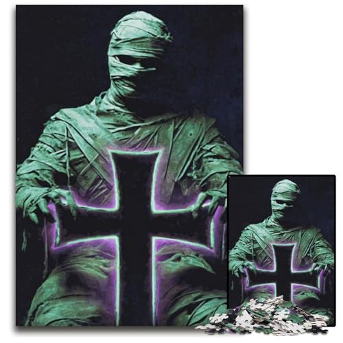Puzzle für Erwachsene, 1000 Teile, Mumienkreuz, Holzpuzzle, Spiel für Erwachsene, Geschenk, interaktives Familienspiel, Gehirn-Herausforderung, Geschenk, 50x75cm von JIANGENNF