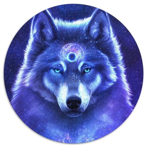 Puzzle für Erwachsene, 1000 Teile, Mystic Space Wolf, Puzzle für Erwachsene, Lernspielzeug für Teenager, Heimbüro-Dekor (Größe 67,5 x 67,5 cm) von JIANGENNF