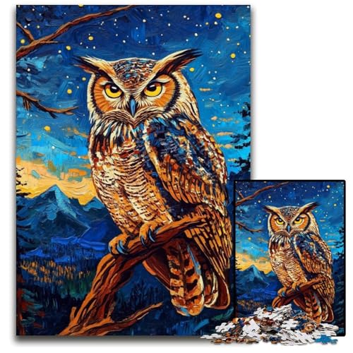 Puzzle für Erwachsene, 1000 Teile, Nachteule, Holzpuzzle, pädagogisches Denkspiel, künstlerische Heim- und Bürodekoration, ab 14 Jahren, 50x75cm Puzzle für Erwachsene, 1000 Teile, Nachteule, Holzpuzzle, pädagogisches Denkspiel, künstlerische Heim- und Bürodekoration, ab 14 Jahren, 50x75cm von JIANGENNF