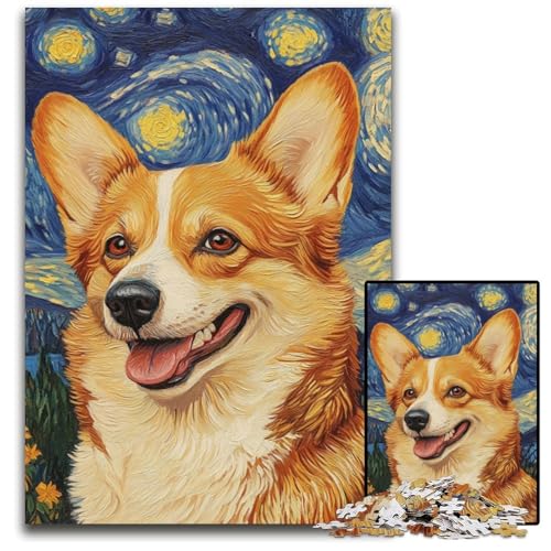 Puzzle für Erwachsene, 1000 Teile, Nachthimmel-Corgi, Holzpuzzle, pädagogisches Denkspiel, künstlerische Heim- und Bürodekoration, ab 14 Jahren, 50x75cm Puzzle für Erwachsene, 1000 Teile, Nachthimmel-Corgi, Holzpuzzle, pädagogisches Denkspiel, künstlerische Heim- und Bürodekoration, ab 14 Jahren, 50x75cm von JIANGENNF