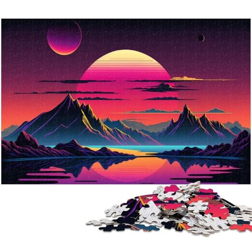 Puzzle für Erwachsene, 1000 Teile, Neon-Retro-Landschaft, Holzpuzzle für Erwachsene, Denkspiel für Teenager und Familieninteraktion, 50 x 75 cm / 19,68 x 29,52 Zoll Puzzle für Erwachsene, 1000 Teile, Neon-Retro-Landschaft, Holzpuzzle für Erwachsene, Denkspiel für Teenager und Familieninteraktion, 50 x 75 cm / 19,68 x 29,52 Zoll von JIANGENNF