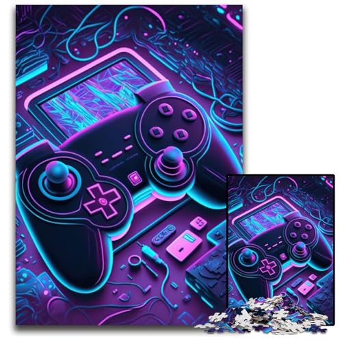 Puzzle für Erwachsene, 1000 Teile, Neon-Spiel, Papppuzzle, Denksportaufgabe für Teenager, 26x38cm/10,23x14,96 Zoll von JIANGENNF