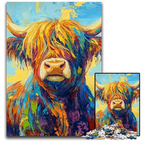 Puzzle für Erwachsene, 1000 Teile, Ölgemälde mit Hochlandrindern, Holzpuzzle, Lernspiele, DIY-Spielzeug, Geburtstagsgeschenk, Geschenke für 14-Jährige, 50x75cm Puzzle für Erwachsene, 1000 Teile, Ölgemälde mit Hochlandrindern, Holzpuzzle, Lernspiele, DIY-Spielzeug, Geburtstagsgeschenk, Geschenke für 14-Jährige, 50x75cm von JIANGENNF