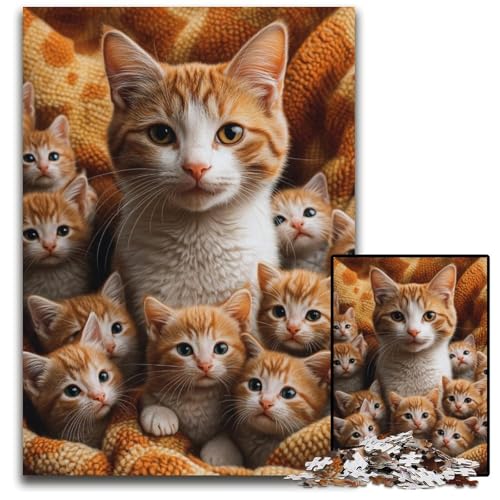 Puzzle für Erwachsene, 1000 Teile, Orange Cat Family, Kartonpuzzle, Heimdekoration, Familienspaß, ab 14 Jahren, 26x38cm Puzzle für Erwachsene, 1000 Teile, Orange Cat Family, Kartonpuzzle, Heimdekoration, Familienspaß, ab 14 Jahren, 26x38cm von JIANGENNF