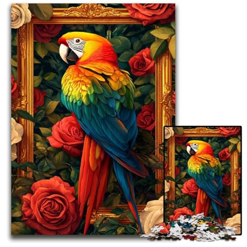 Puzzle für Erwachsene, 1000 Teile, Papagei, Holzpuzzle, Spielzeug, Geschenk, pädagogisches, intellektuelles, entspannendes Spaßspiel für die ganze Familie, 50x75cm von JIANGENNF