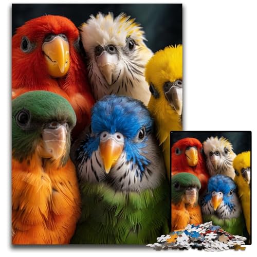 Puzzle für Erwachsene, 1000 Teile, Papageien-Puzzle, Spielzeug, Geschenk, pädagogisches, intellektuelles, entspannendes Spaßspiel für die ganze Familie, 50x75cm von JIANGENNF