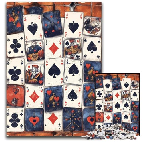 Puzzle für Erwachsene, 1000 Teile, Poker-Puzzle aus Karton, pädagogisches Denkspiel, künstlerische Heim- und Bürodekoration, ab 14 Jahren, 26x38cm von JIANGENNF