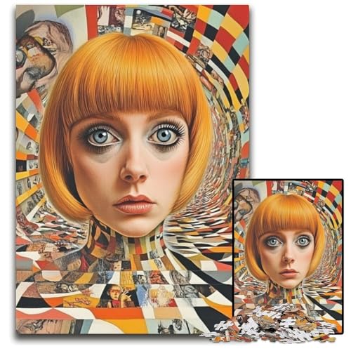 Puzzle für Erwachsene, 1000 Teile, Psychedelische Kunst, Karton-Puzzle, Spielzeug, Geschenk, pädagogisches, intellektuelles, entspannendes Spaßspiel für die ganze Familie, 26x38cm von JIANGENNF