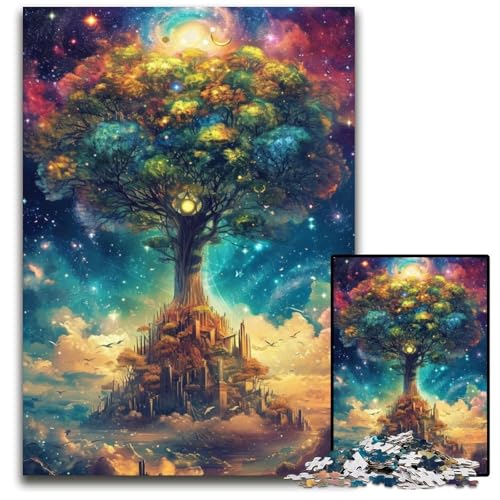Puzzle für Erwachsene, 1000 Teile, Psychedelischer Fantasiebaum, Puzzle für Erwachsene, Lernspielzeug für Teenager, Heimbüro-Dekor, 26x38cm/10,23x14,96 Zoll von JIANGENNF