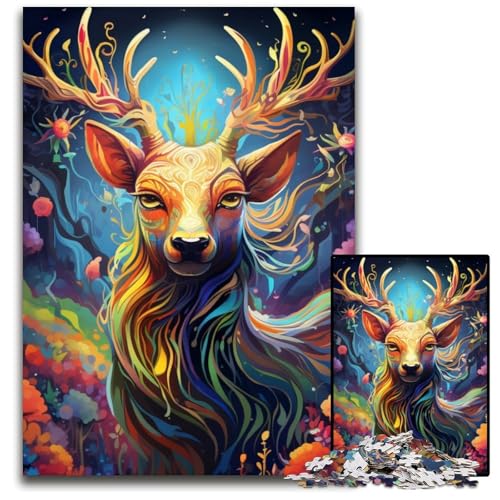 Puzzle für Erwachsene, 1000 Teile, Psychedelischer Hirsch, Gehirn-Herausforderung, Teenager und Heimdekoration, 26x38cm/10,23x14,96 Zoll Puzzle für Erwachsene, 1000 Teile, Psychedelischer Hirsch, Gehirn-Herausforderung, Teenager und Heimdekoration, 26x38cm/10,23x14,96 Zoll von JIANGENNF