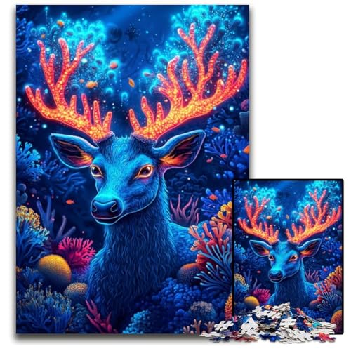 Puzzle für Erwachsene, 1000 Teile, Psychedelischer Hirsch, Papppuzzle, Heimdekoration, Familienspaß, ab 14 Jahren, 26x38cm Puzzle für Erwachsene, 1000 Teile, Psychedelischer Hirsch, Papppuzzle, Heimdekoration, Familienspaß, ab 14 Jahren, 26x38cm von JIANGENNF