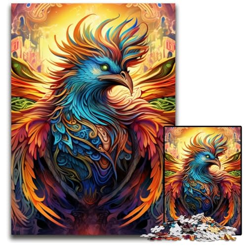 Puzzle für Erwachsene, 1000 Teile, Psychedelischer Phönixvogel, Puzzle für Erwachsene, Lernspielzeug für Teenager, Heimbüro-Dekor, 50x75cm/19,68x29,52 Zoll von JIANGENNF