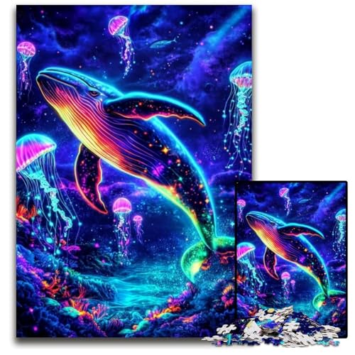 Puzzle für Erwachsene, 1000 Teile, Psychedelischer Wal, Kartonpuzzle, Lernspielzeug, ganze Familie, ab 14 Jahren, 26x38cm Puzzle für Erwachsene, 1000 Teile, Psychedelischer Wal, Kartonpuzzle, Lernspielzeug, ganze Familie, ab 14 Jahren, 26x38cm von JIANGENNF