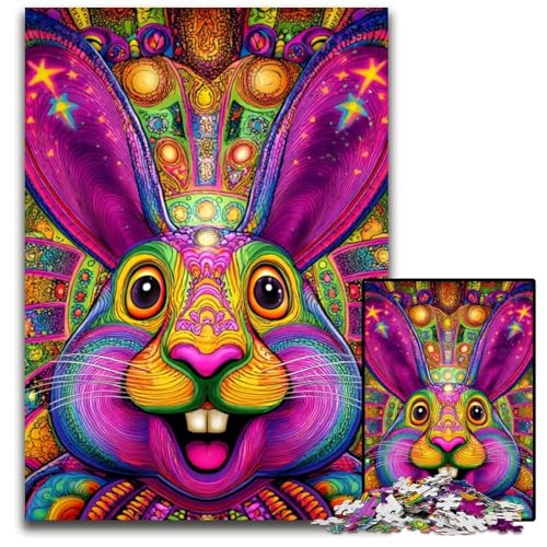 Puzzle für Erwachsene, 1000 Teile, Psychedelisches Kaninchen, Holzpuzzle, Weihnachten, Halloween, Ostern, Neujahr, 50x75cm Puzzle für Erwachsene, 1000 Teile, Psychedelisches Kaninchen, Holzpuzzle, Weihnachten, Halloween, Ostern, Neujahr, 50x75cm von JIANGENNF