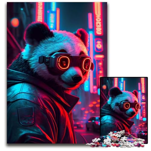 Puzzle für Erwachsene, 1000 Teile, Punk-Panda-Puzzle aus Pappe, Eltern, Partner, Freunde – ab 14 Jahren, 26x38cm/10,23x14,96 Zoll Puzzle für Erwachsene, 1000 Teile, Punk-Panda-Puzzle aus Pappe, Eltern, Partner, Freunde – ab 14 Jahren, 26x38cm/10,23x14,96 Zoll von JIANGENNF