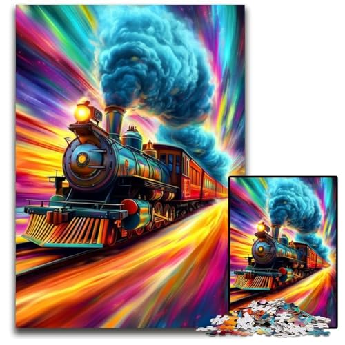 Puzzle für Erwachsene, 1000 Teile, Regenbogenzug, Kartonpuzzle, Lernspielzeug, ganze Familie, ab 14 Jahren, 26x38cm Puzzle für Erwachsene, 1000 Teile, Regenbogenzug, Kartonpuzzle, Lernspielzeug, ganze Familie, ab 14 Jahren, 26x38cm von JIANGENNF
